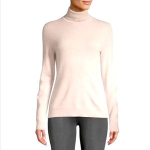 NWT Lord & Taylor Cashmere Turtleneck Sweater in Frosty Ivory